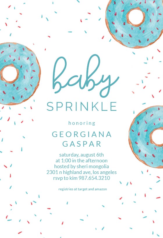 Sprinkled donut - baby sprinkle invitation