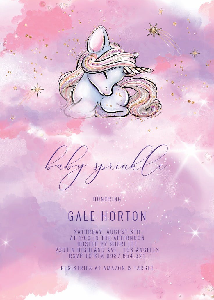 Unicorns are real - baby sprinkle invitation