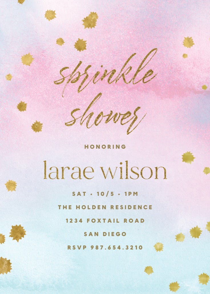 Watercolor pastel paper - baby sprinkle invitation