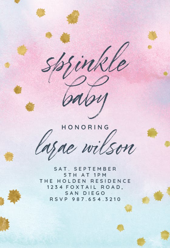 Watercolor pastel paper - baby sprinkle invitation