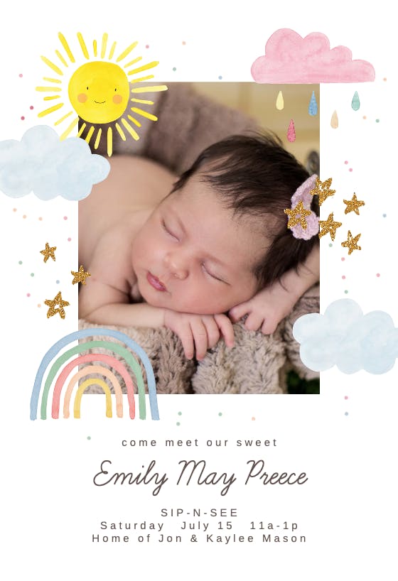 100% Chance of Snuggly - Baby shower invitation Template | Greetings Island