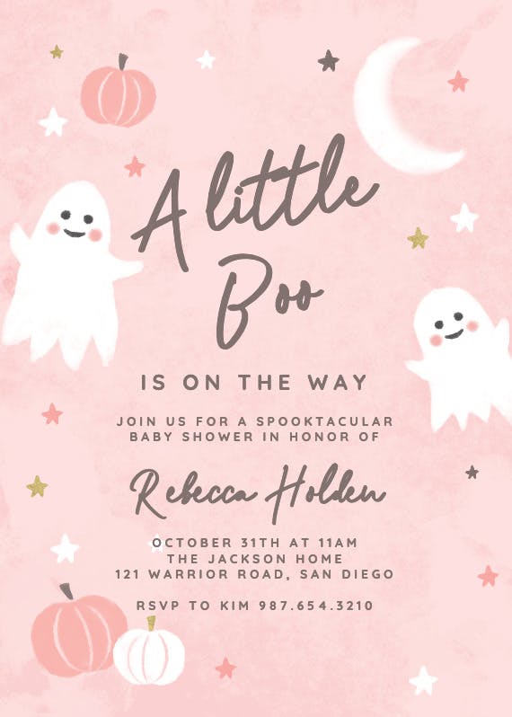 A little boo -  invitación para baby shower de bebé niña gratis