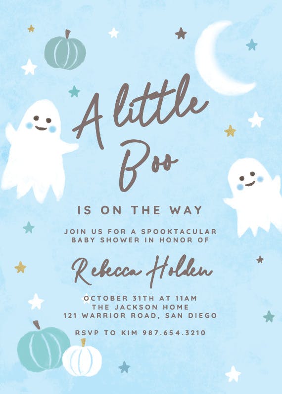 A little boo -  invitación para baby shower de bebé niña gratis