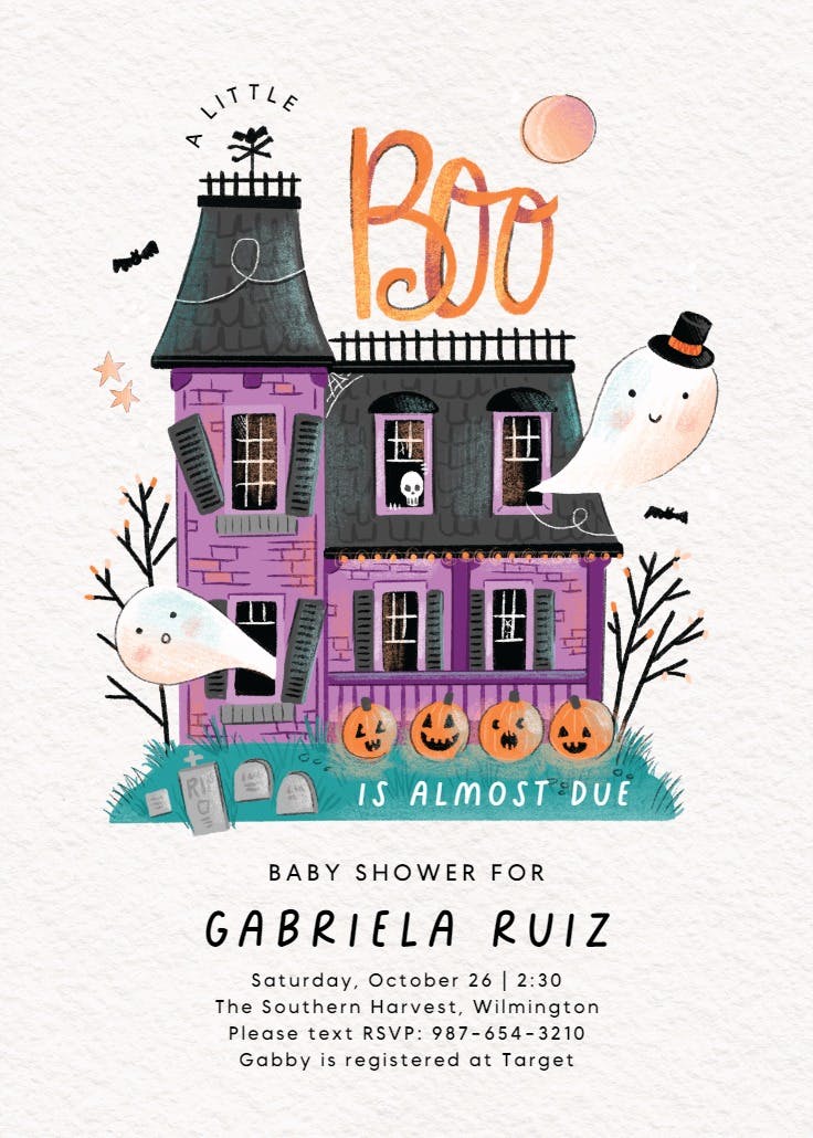 A little boo is almost due -  invitación para baby shower