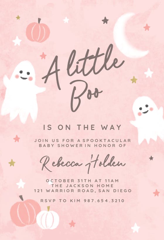 A little boo - Baby Shower Invitation Template | Greetings Island