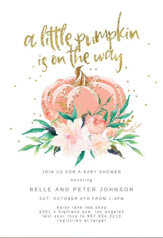 fall baby shower invitations girl