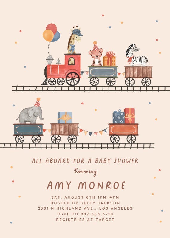 All aboard - baby shower invitation