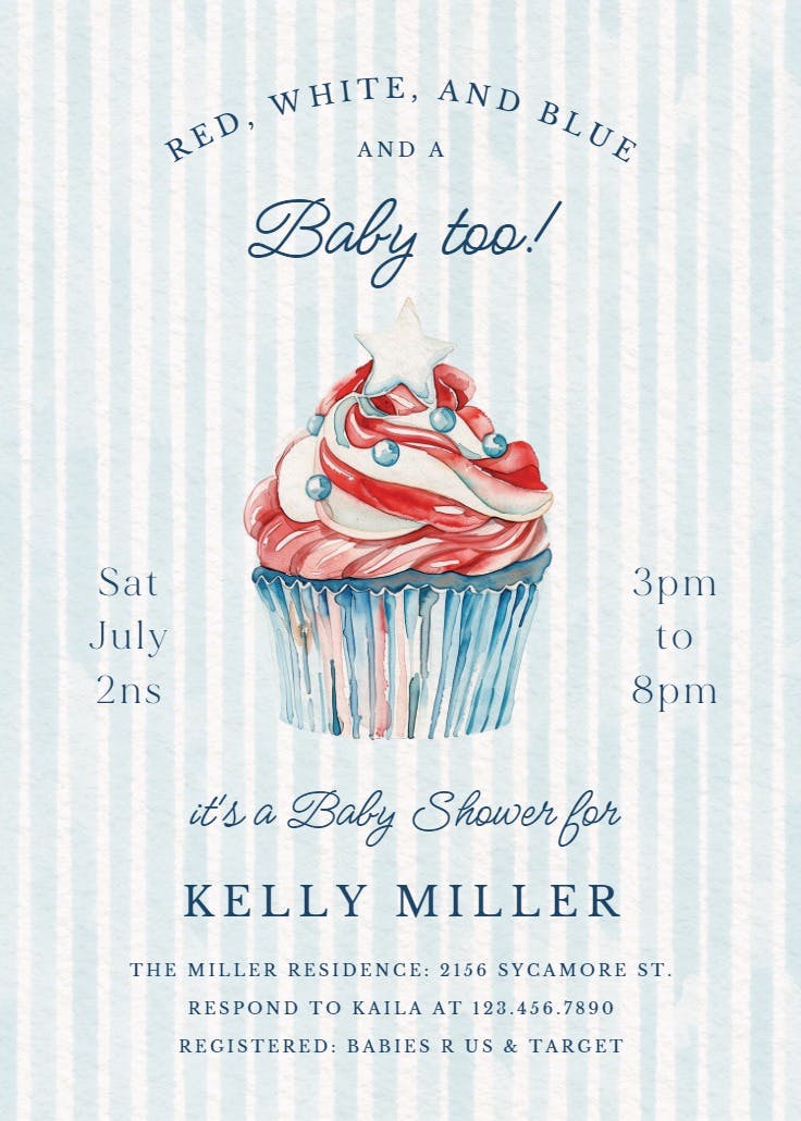 American flavor - invitación para baby shower