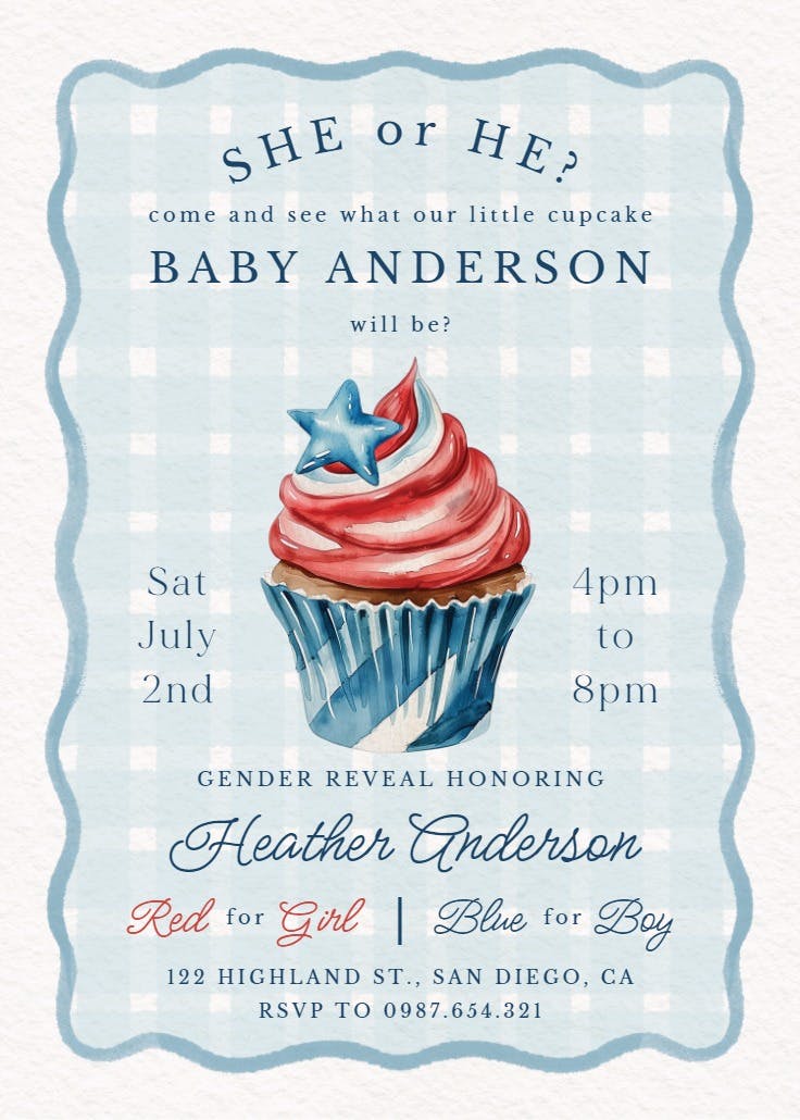 American flavor - invitación de revelación de género
