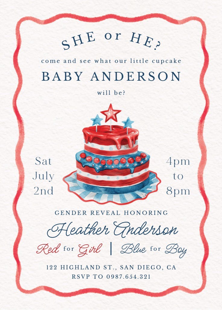 American flavor - invitación de revelación de género