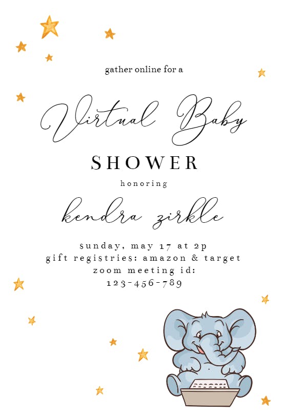 Animal laptop -  invitación para baby shower