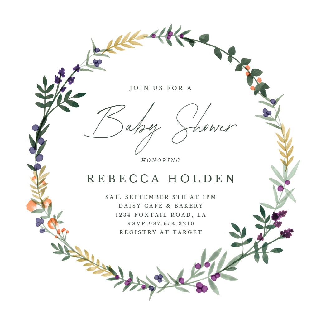 Autumn frame - Baby shower invitation Template (Free) | Greetings Island