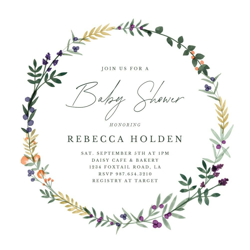 Autumn frame - baby shower invitation