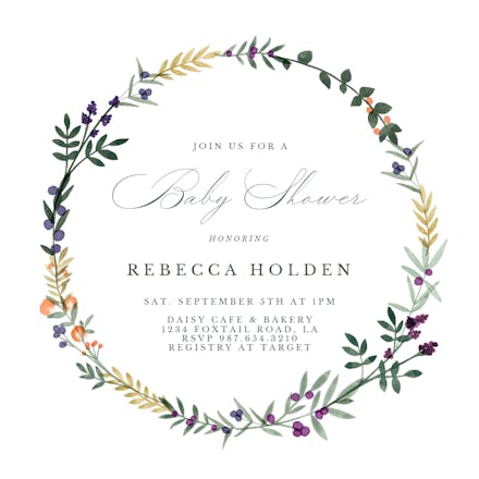 Autumn frame - Baby Shower Invitation