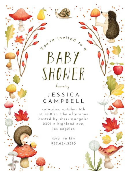 Autumn happiness - baby shower invitation