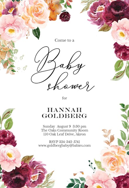 Autumnal Maple - Baby Shower Invitation