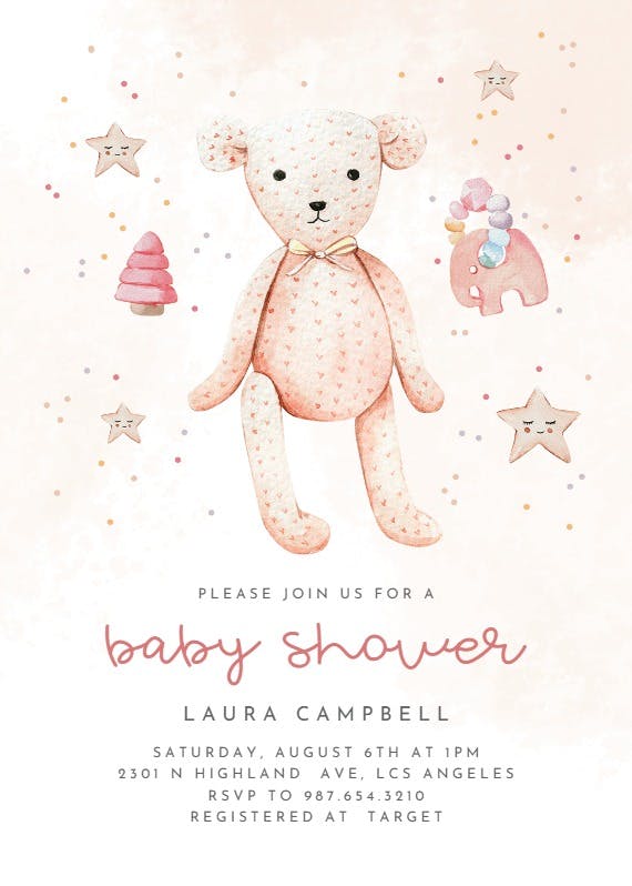 Babies toys - baby shower invitation