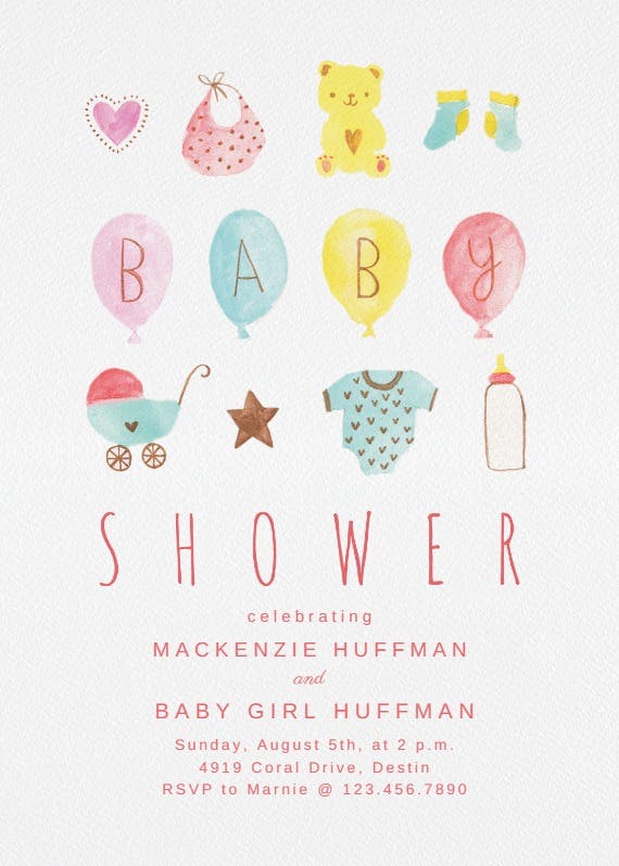 Baby bounty -  invitación para baby shower de bebé niña gratis