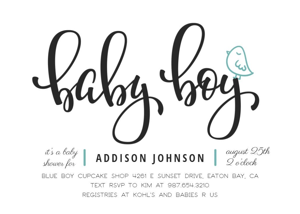 Baby boy - baby shower invitation