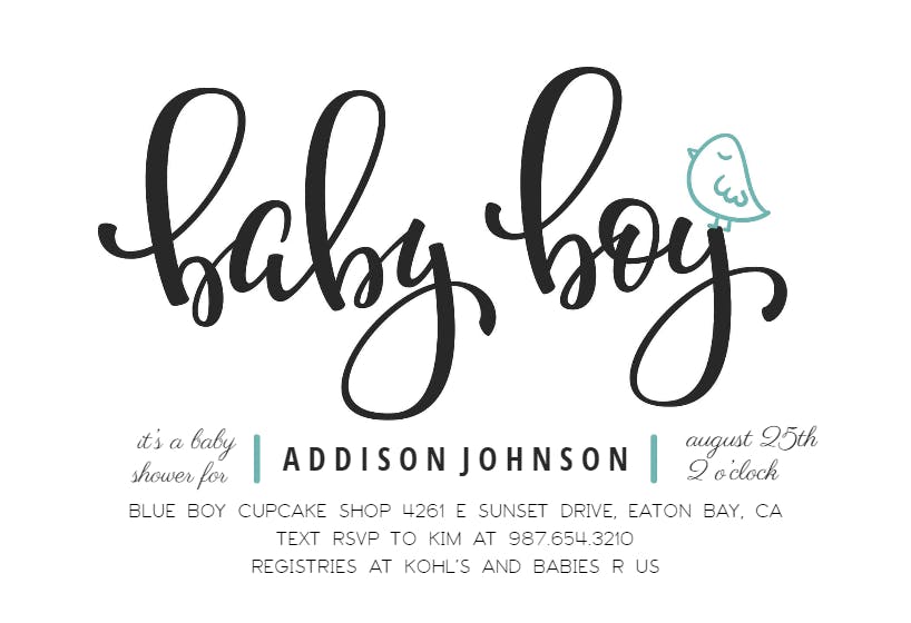 Baby boy -  invitación para baby shower de bebé niño