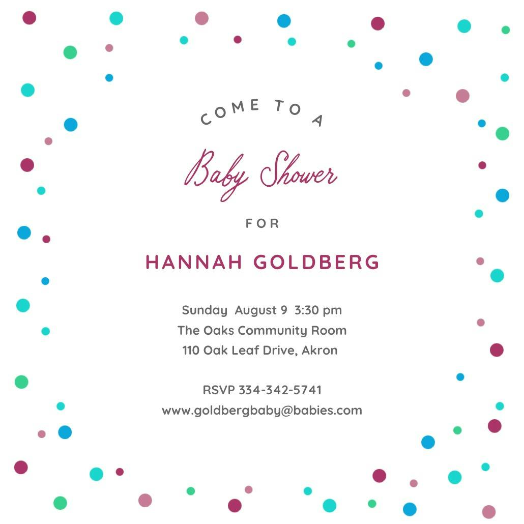 Baby dots - baby shower invitation