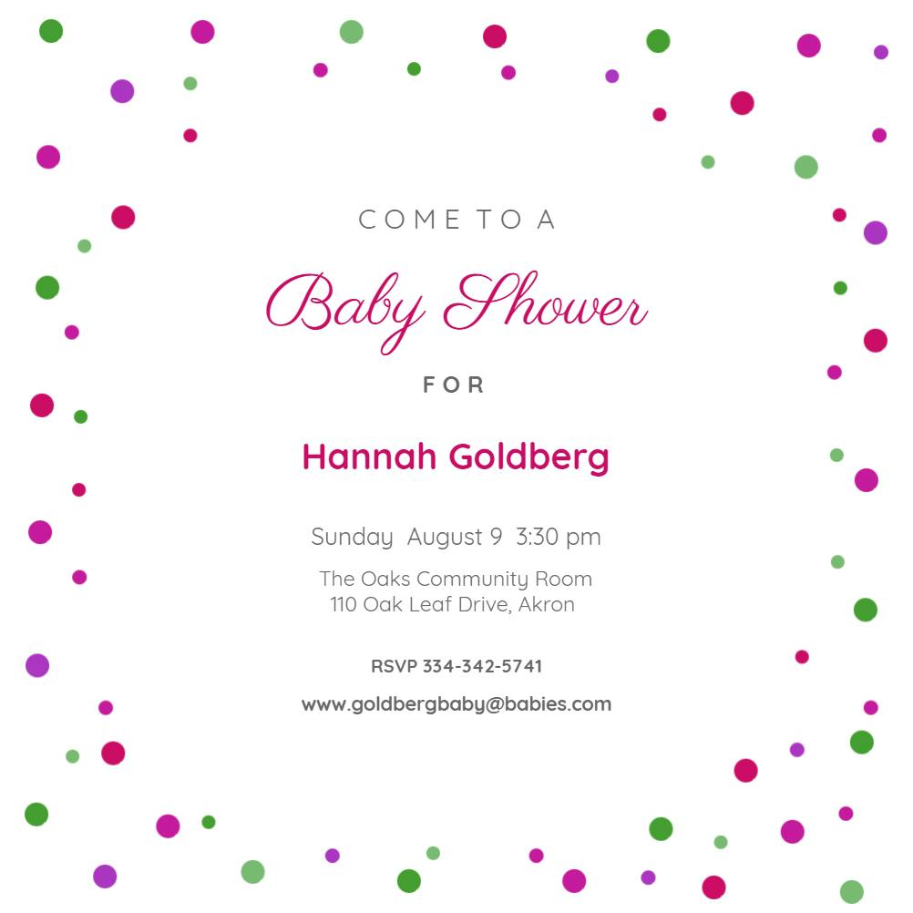 Baby dots - baby shower invitation