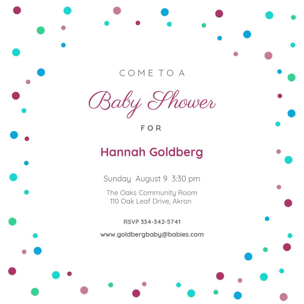 Baby dots -  invitación para baby shower