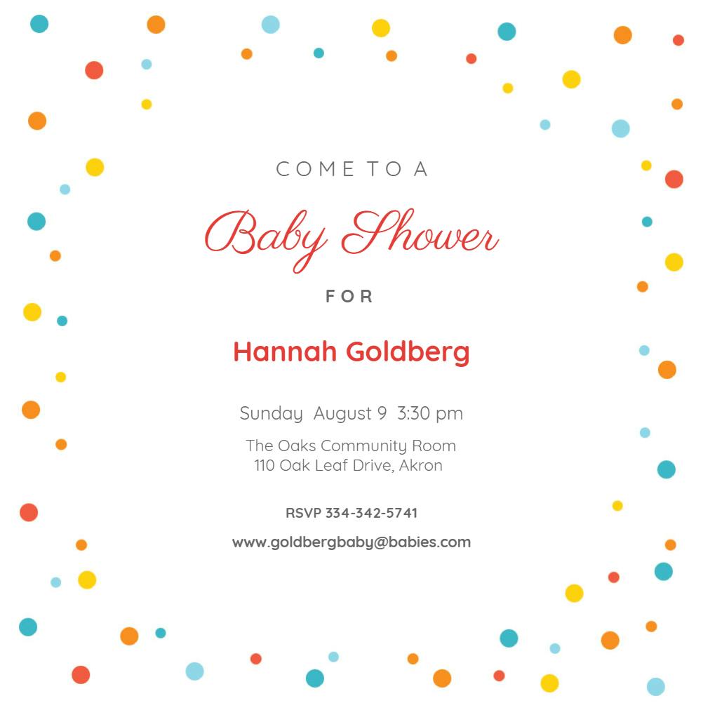 Baby dots - baby shower invitation