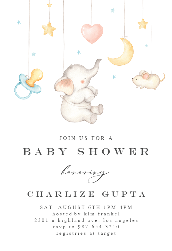 Details about   Personalised Baby Shower Invitations Cute Elephant Design Invites Free Envelopes 