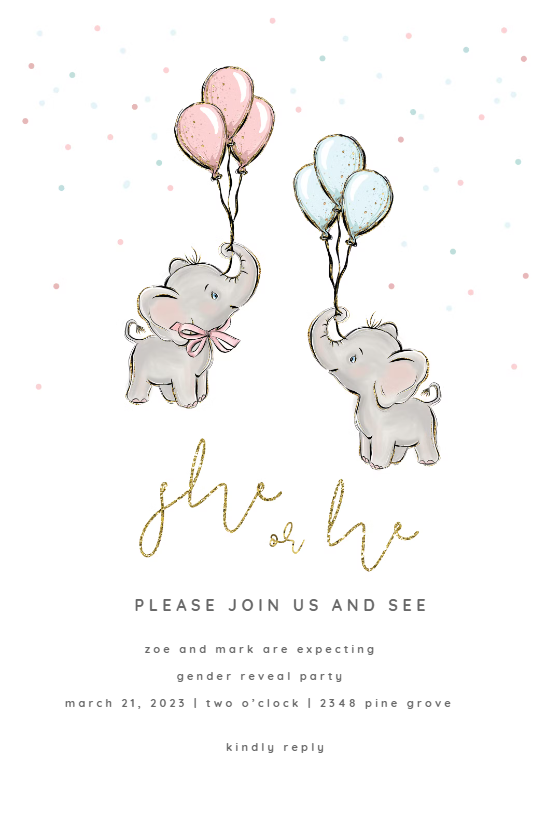 blank gender reveal invitation template free