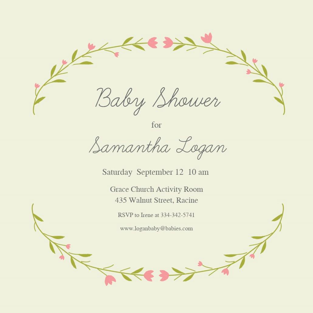 Baby floral arcs - baby shower invitation