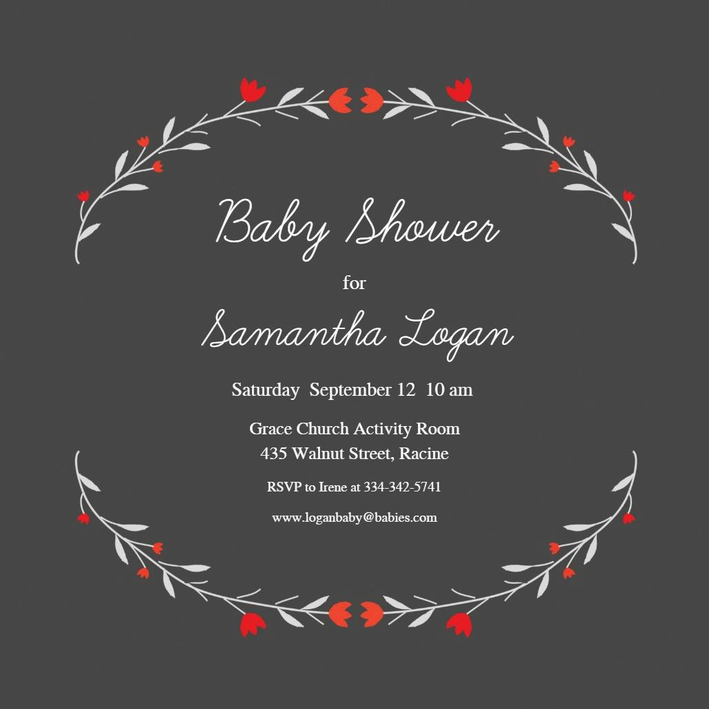 Baby floral arcs - baby shower invitation