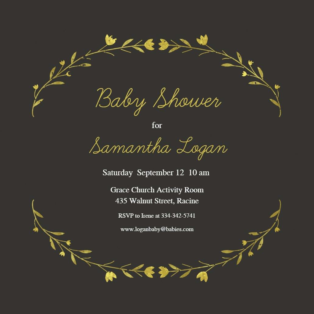 Baby floral arcs - baby shower invitation