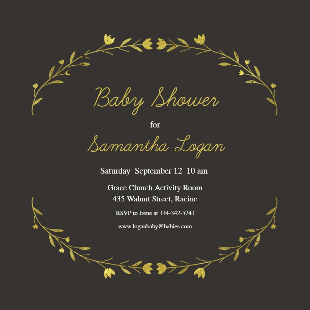 Baby floral arcs - baby shower invitation
