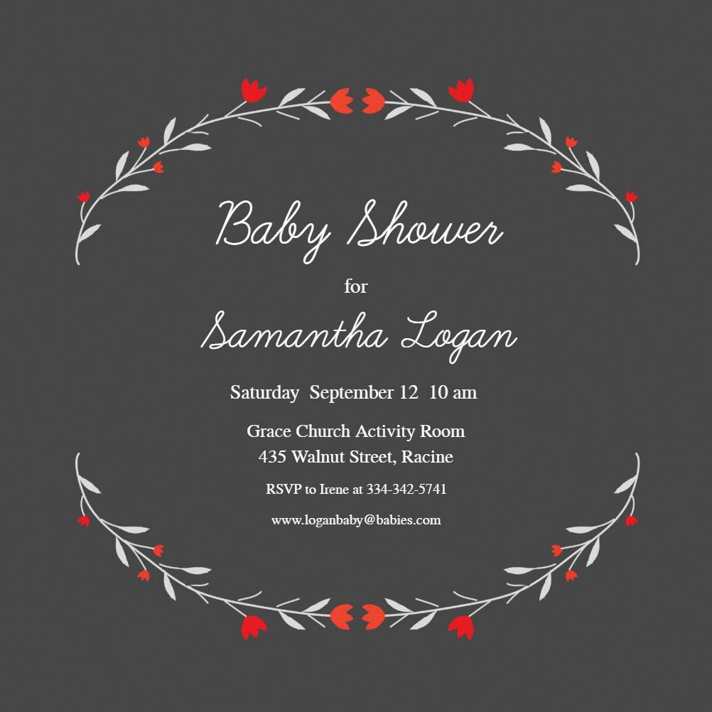 Baby floral arcs -  invitación para baby shower