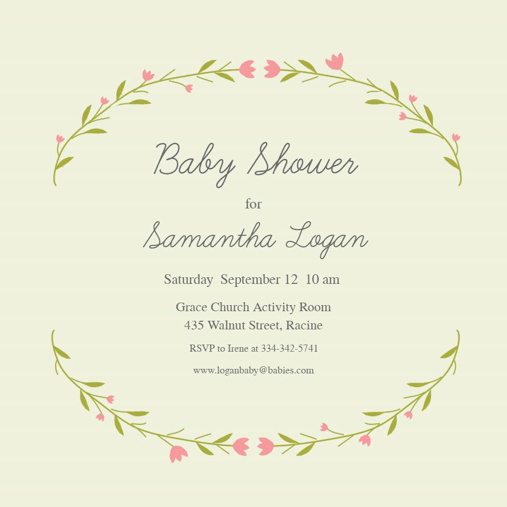 Baby floral arcs - baby shower invitation