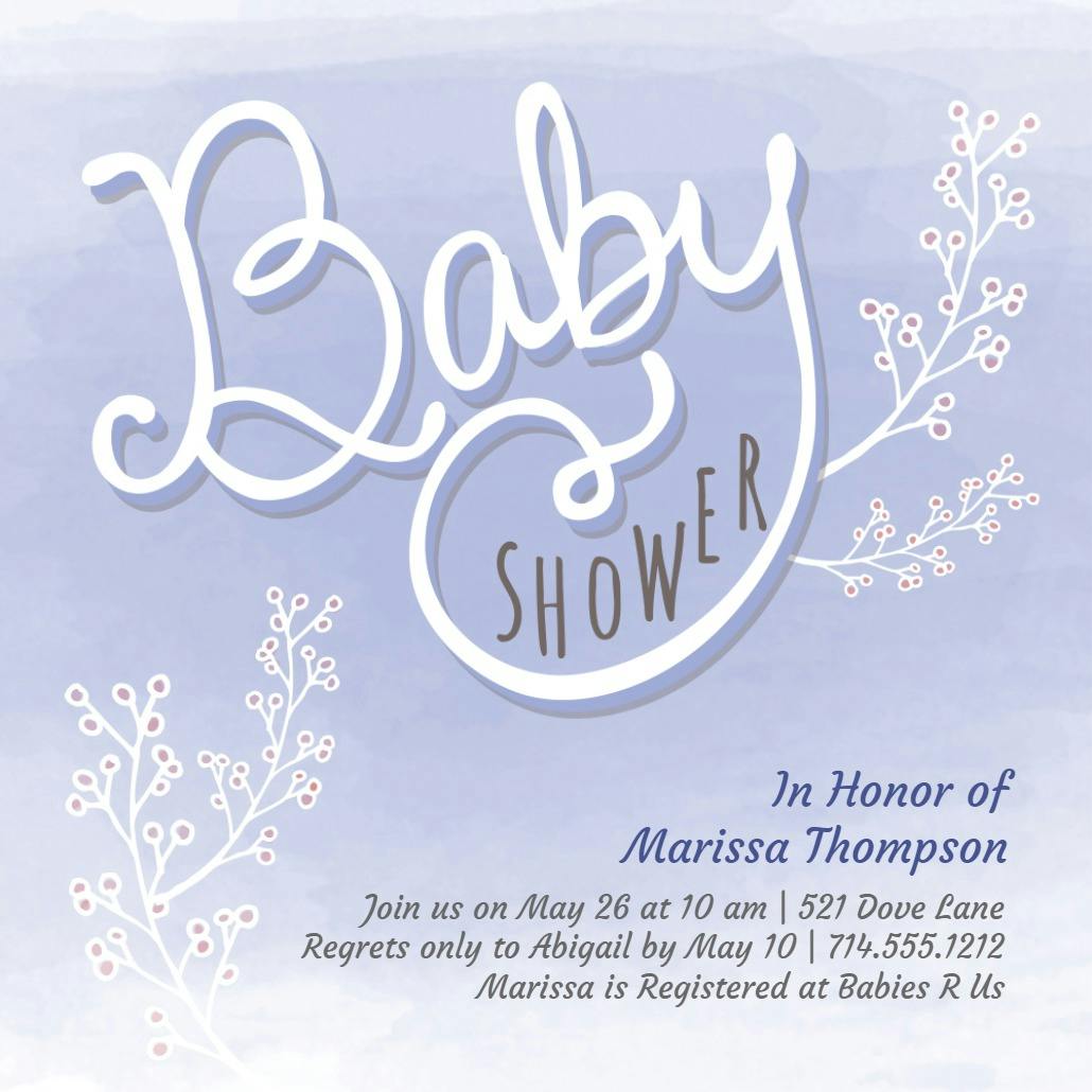 Baby flowers - baby shower invitation