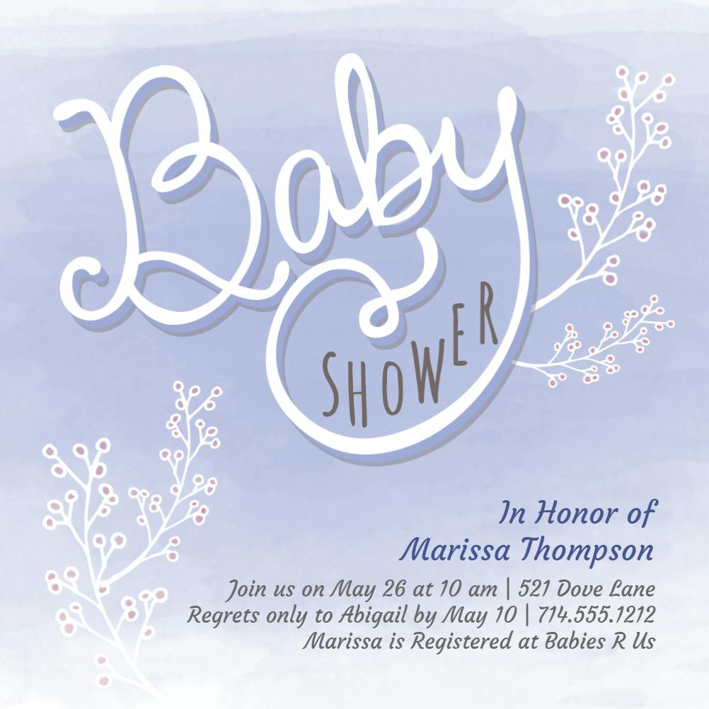 Baby flowers -  invitación para baby shower