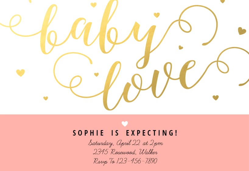 Baby love - baby sprinkle invitation