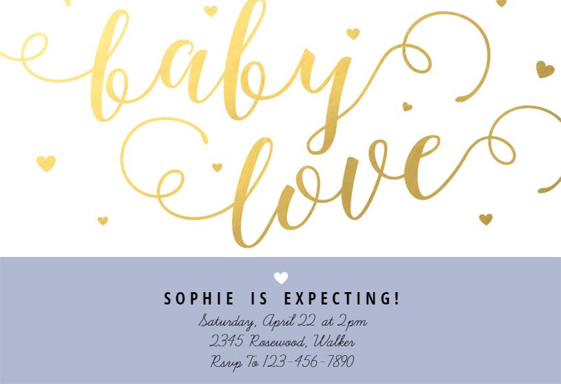 Baby love - baby shower invitation