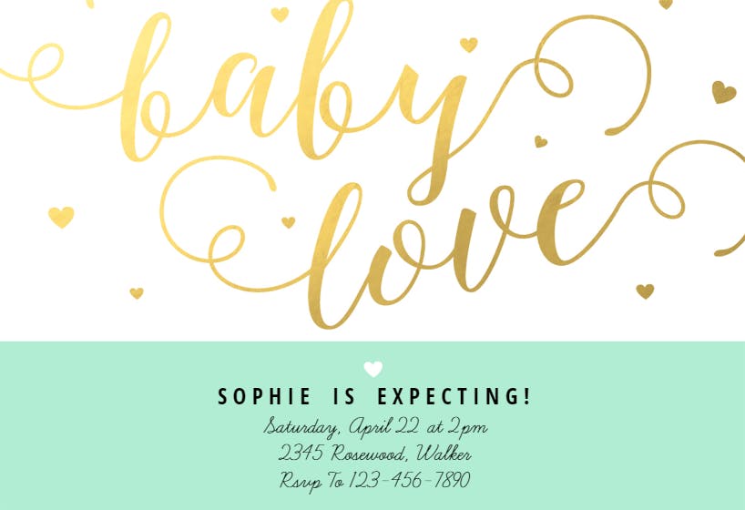 Baby love -  invitación para bebé espolvorear