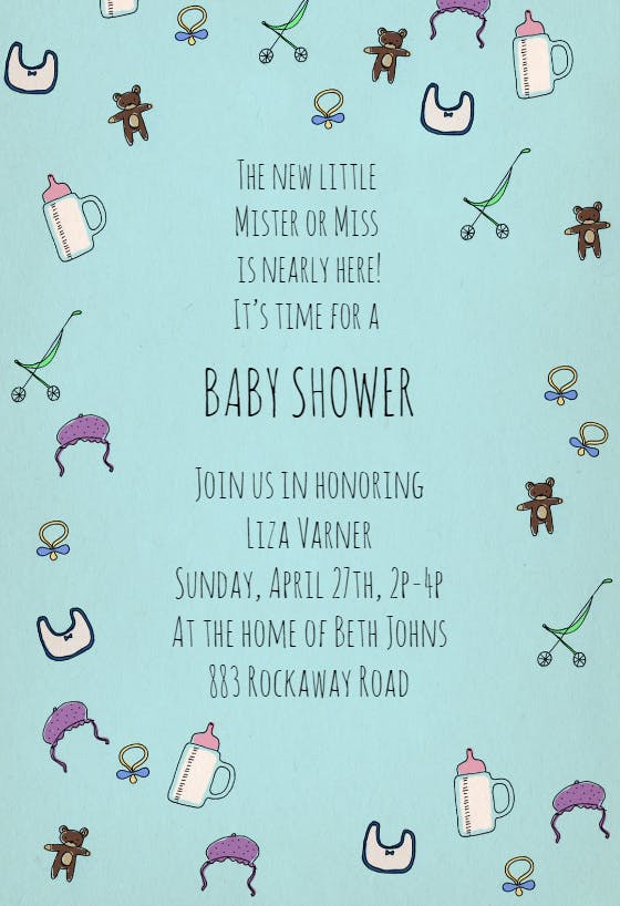 Baby pattern -  invitación para baby shower de bebé niño