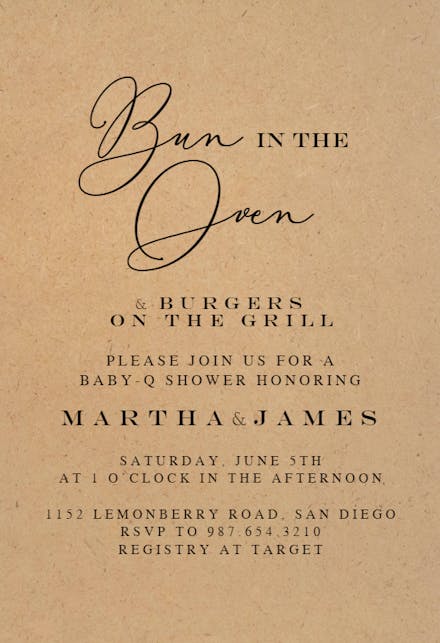 Baby-Q Shower - Baby Shower Invitation