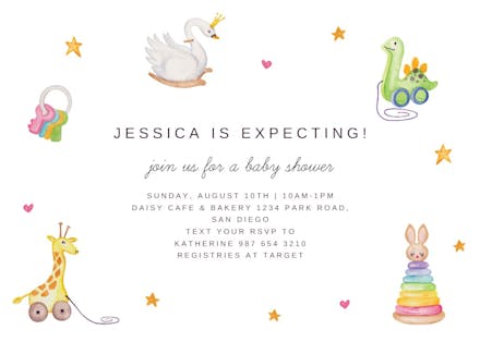 Baby toys - baby shower invitation