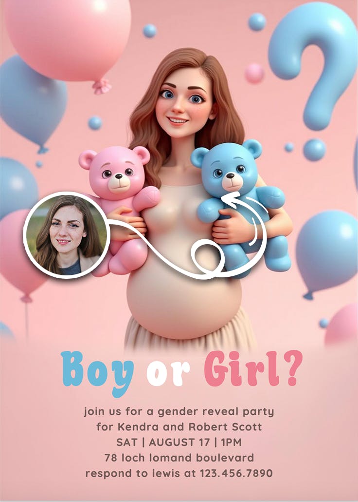 Bear-y excited - gender reveal invitation