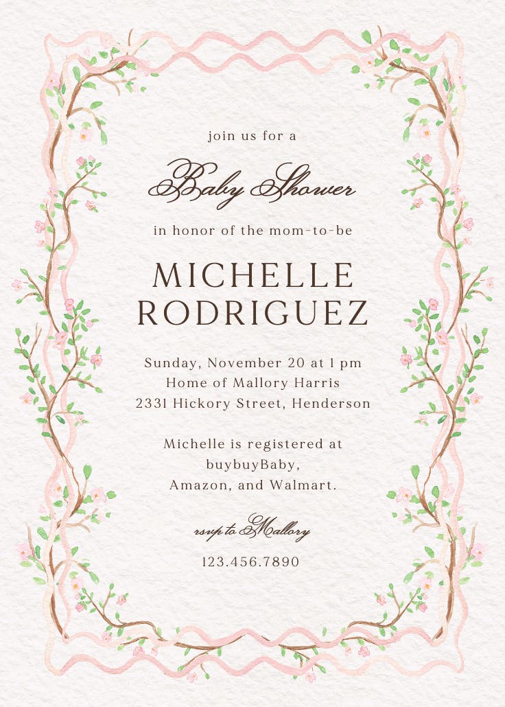 Beautiful baby - baby shower invitation