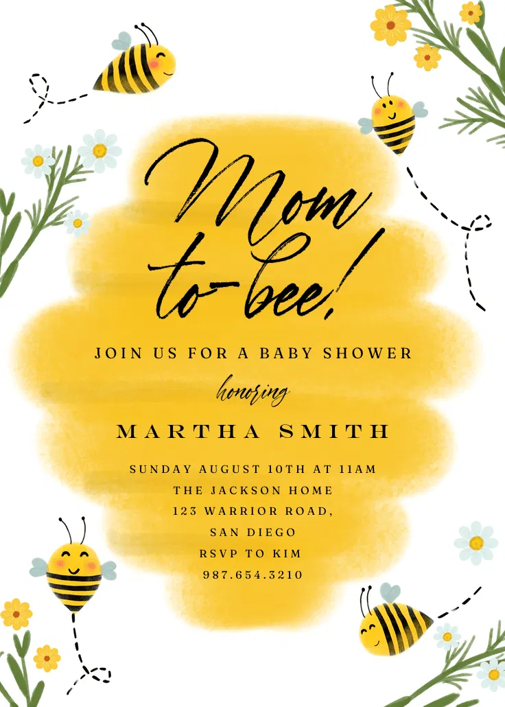Bee family – babyshower-einladung