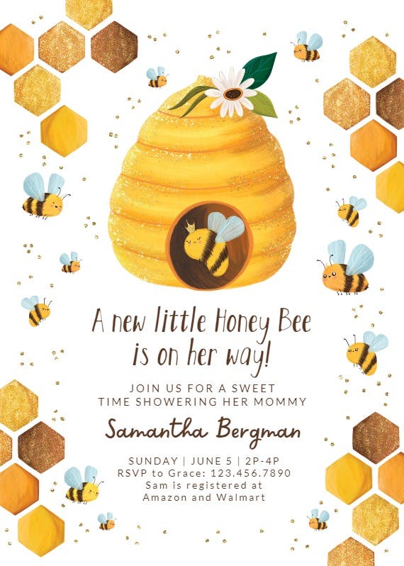 Bee our guest - baby shower invitation