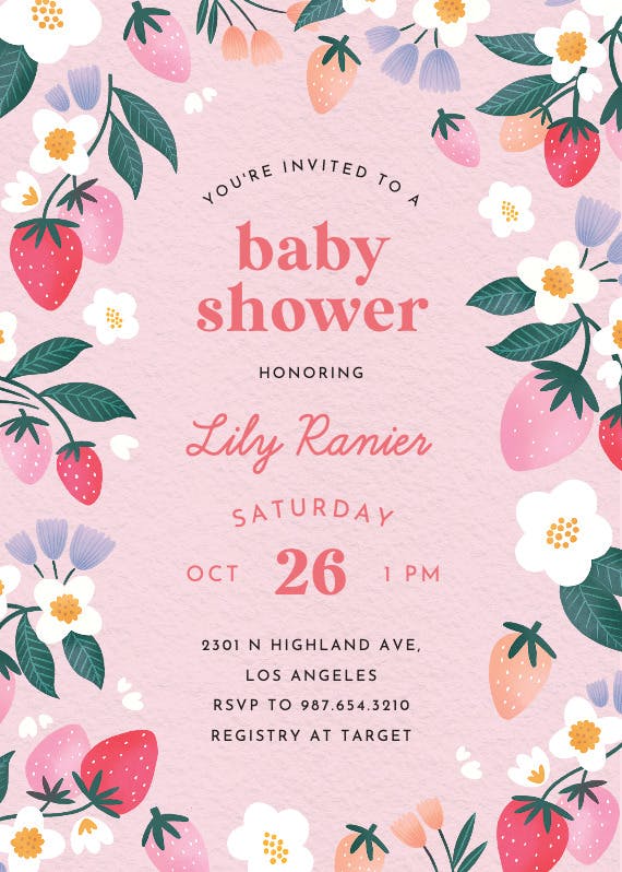 Berry sweet -  invitación para baby shower