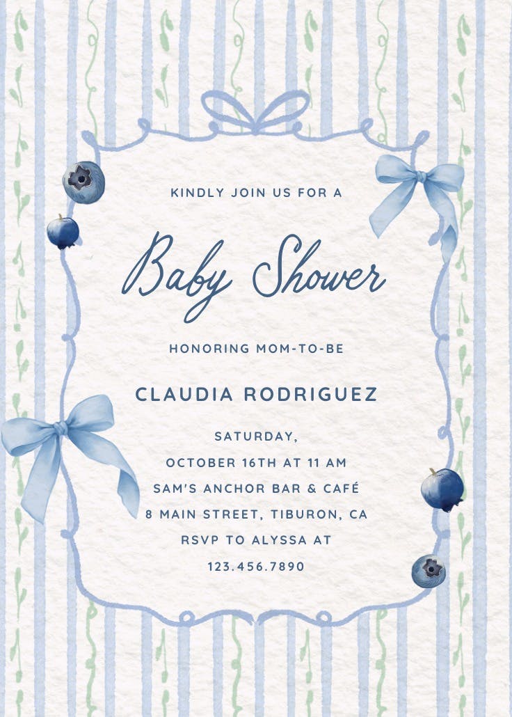 Berry sweetest -  invitación para baby shower